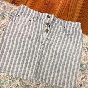 Billabong Blue and White Striped Denim Skirt